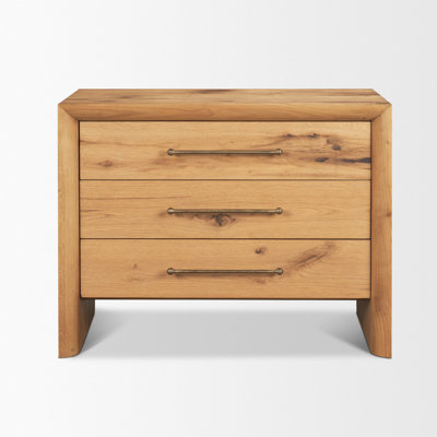 Belford 3-Drawer Oak Wood Closed Nightstand