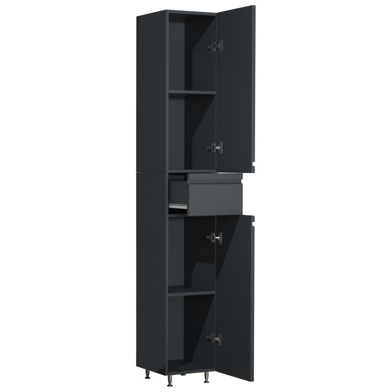 Audranna Freestanding Bathroom Cabinet, Black