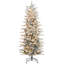 HOMCOM 6Ft Tall Prelit Artificial Christmas Tree Holiday Décor With 636 Snow Flocked Branches