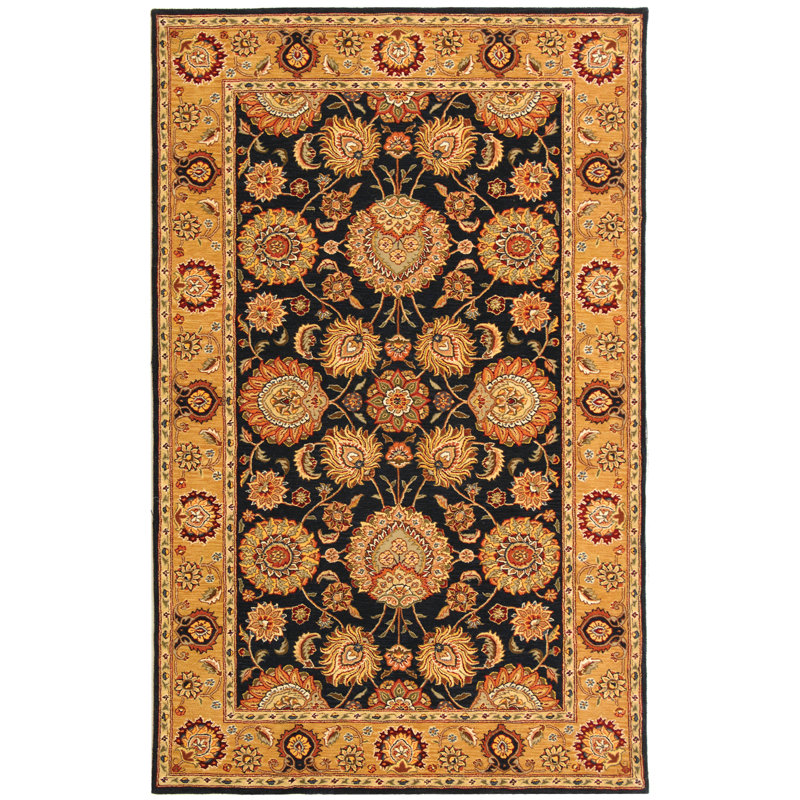 Persian Court Silk & Wool Pile Oriental Rug, Rectangle 4' x 6'