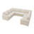 Rundey U-shaped Sleeper Sectional Corduroy Sofa Bed With Storage Space-119112660