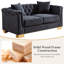 Canapé Chesterfield en velours avec dossier et accoudoirs capitonnés, garniture cloutée, coussins amovibles, structure en bois massif, canapé de salon-133044489-133044490