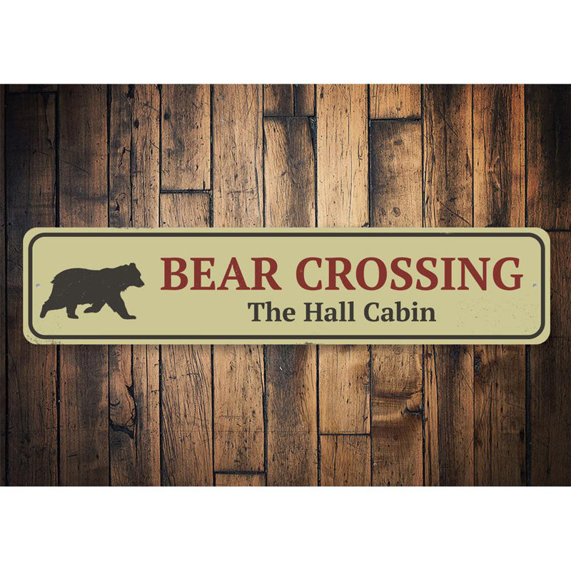 Panneau en aluminium Bear Crossing, H 4 po x l 18 po x P 0,04 po