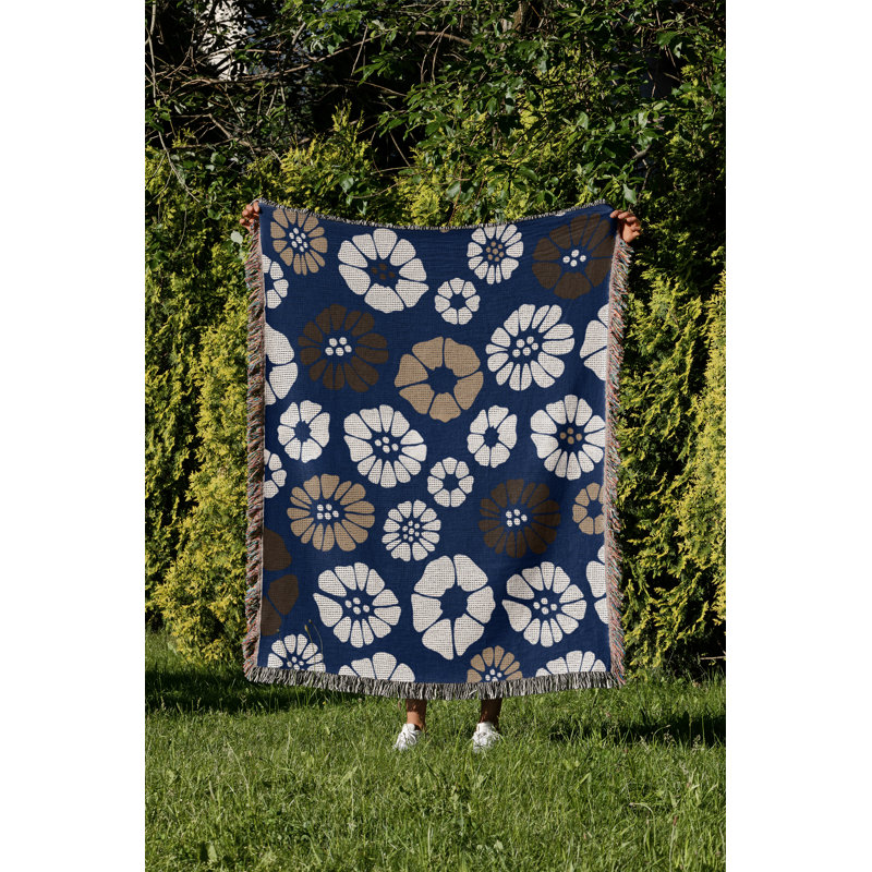 Jeté en coton Valu, 50 x 70, Bleu