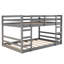 Lit double superposé au-dessus, gris - construction solide, rehausse l'apparence de la chambre à coucher, convient à deux lits avec matelas garde-corps en bois massif, espace