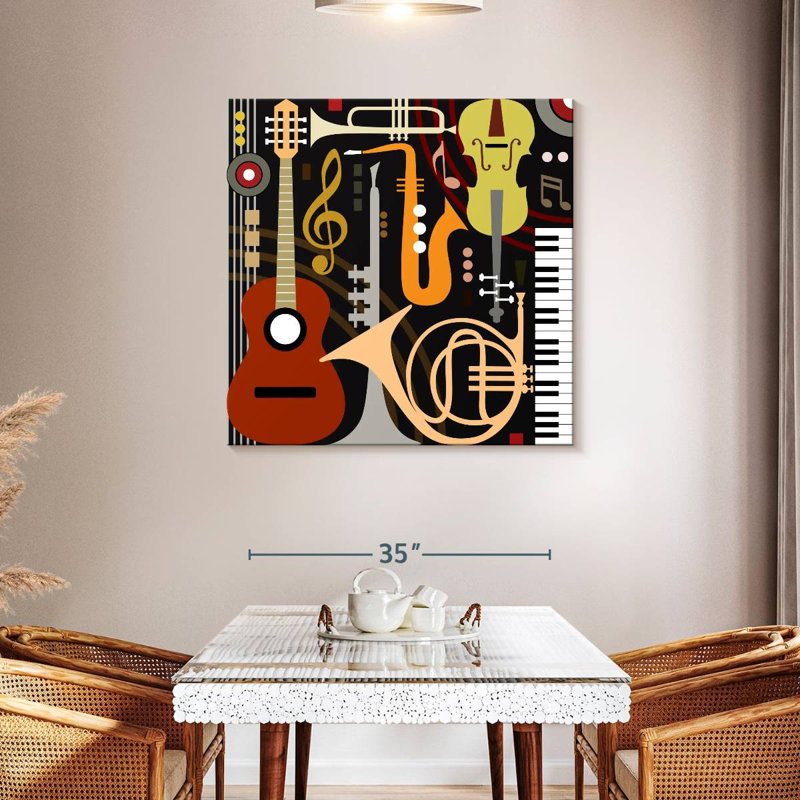 Abarca, instruments de musique abstraits, H 39 po x l 39 po