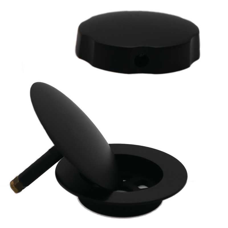 Matte Black 27" Cable Drive Bathtub Drain Trim with Poly Pipe Assembly