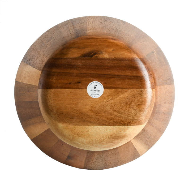 Sherwood Acacia Wood Salad Bowl with Serving Utensils, 10.25"