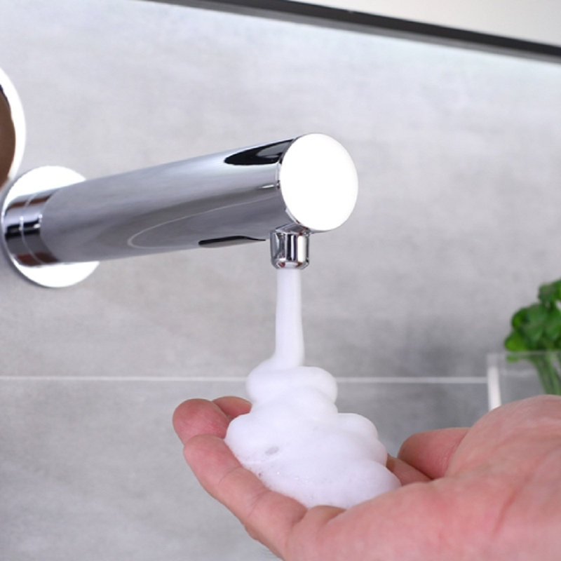 Distributeur de savon mural Fontana, solution d'hygiène sans contact élégante, Chrome chrome