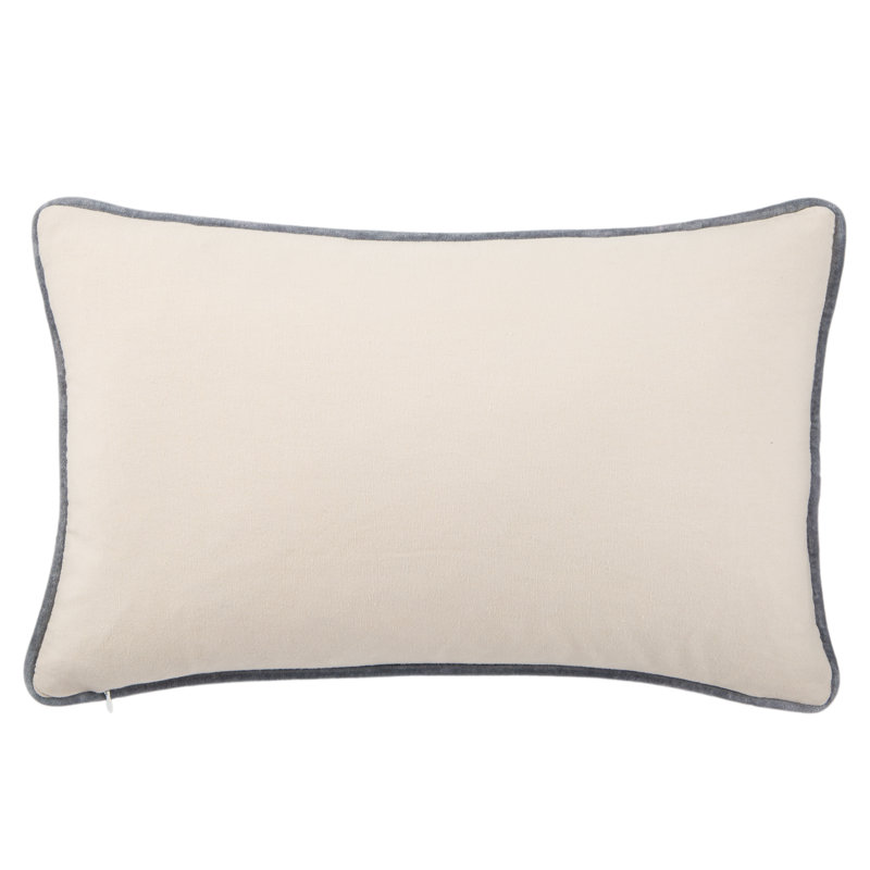 Yellow Cotton Lumbar Throw Pillow with Piped Edges