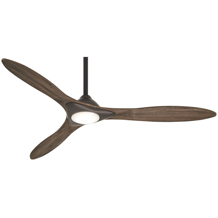 60" Sleek 3 - Blade LED Smart Standard Ceiling Fan with Remote Control and Light Kit Included