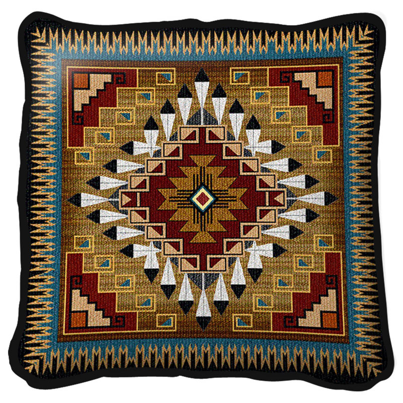 Brazos Geometric Cotton Reversible Throw Pillow