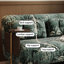 Coussin convertible 47,24 po en mélange de lin vert-129855402