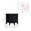 Table de chevet More, deux tablettes, quatre pieds, finition wengé noir-1900902653