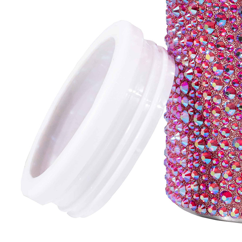 Grand isolateur en acier inoxydable Strass, Rouge irisé