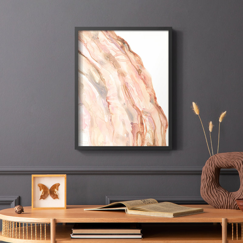 Rose Quartz I, reproduction encadrée - bois massif, Noir, H 14 po x l 11 po