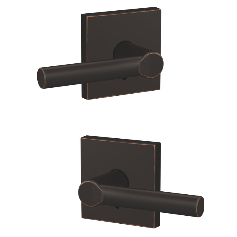 Custom Broadway Non-Turning Lever with Collins Trim, Aged Bronze