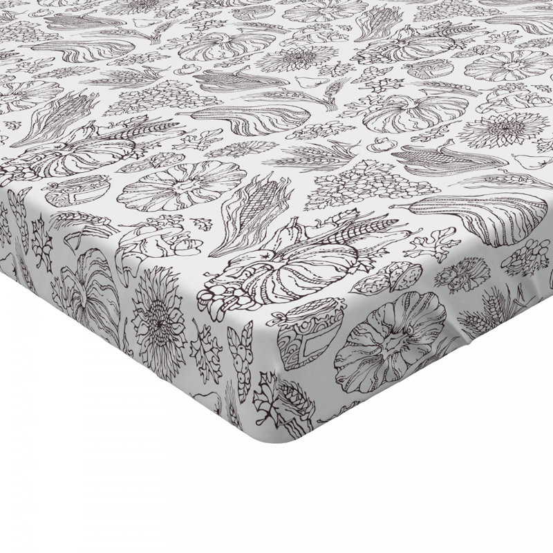 Microfiber Damask Fitted Sheet, Full Fitted Sheet, Gray Floral