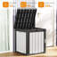 Boîte de rangement pour terrasse de 50 gallons, boîte de rangement de patio verrouillable pour l'extérieur - noir et blanc