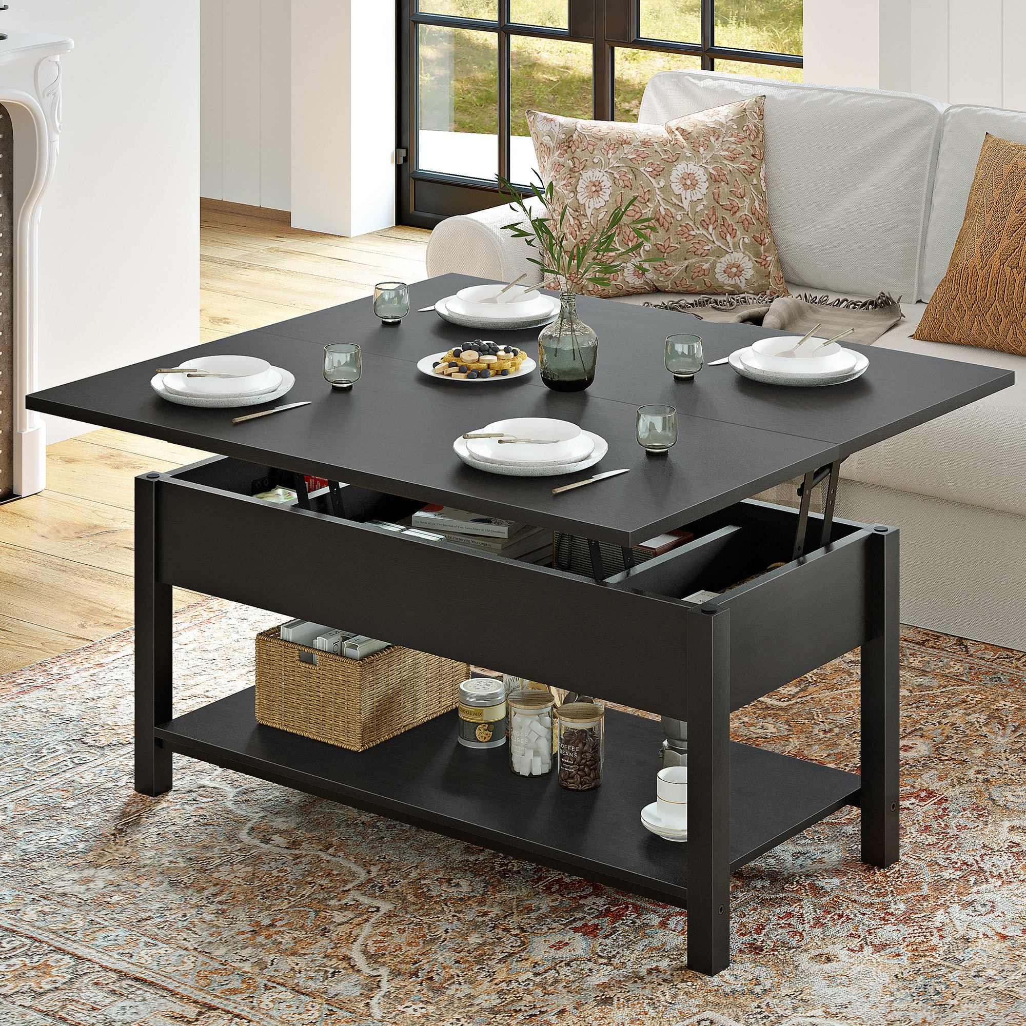 Gracie Oaks Torron 4-in-1 Multi-Fuction Lift Top Coffee Table with Storage & Reviews | Wayfair