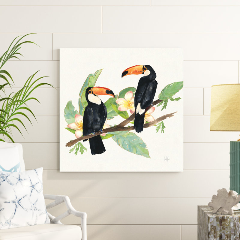 Tropical Fun Bird I I Leaves, H 36 po x l 36 po x P 1,25 po