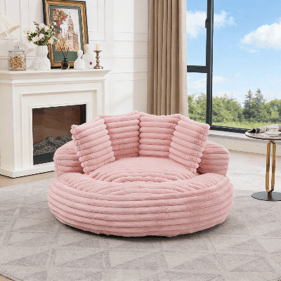 Fauteuil à oreilles à oreilles - Velours côtelé, 350 lb, mousse moulée par compression