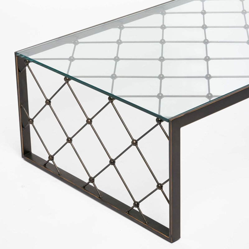 Brixton Gilded Bronze Glass Top Coffee Table