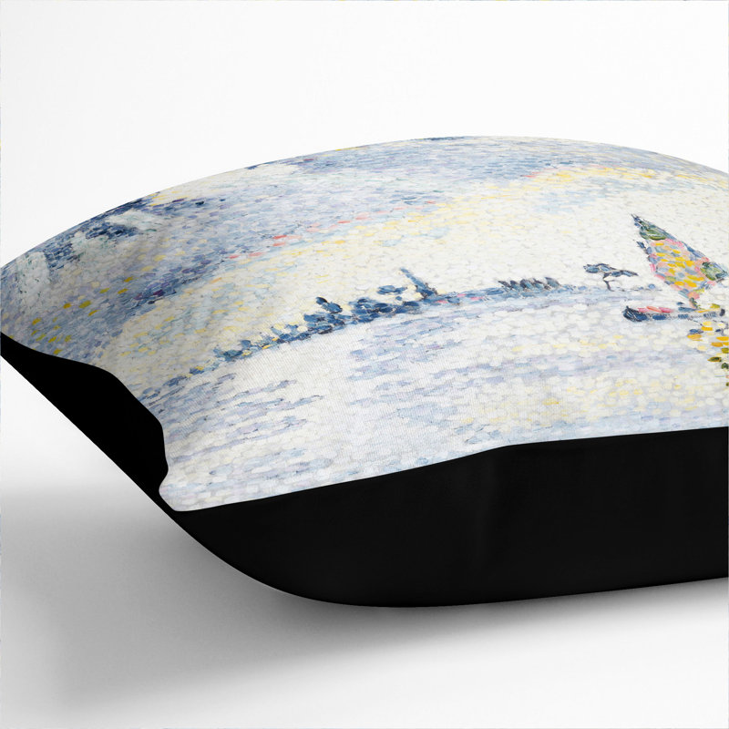 Sunset On The Lagoon Square Throw Cushion, Black, 55cm H x 55cm W x 20cm D