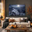 «Blue Moonlit Snowy Mountain Ridge», art mural sur toile-693579475