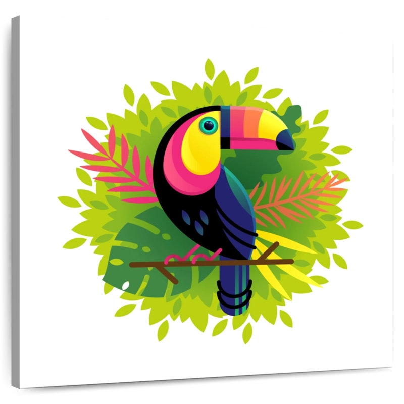 Caricature de foule Toucan, H 10 po x l 10 po
