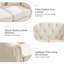 Canapé Chesterfield modulaire avec garniture cloutée et dossier bas capitonné-1016520071