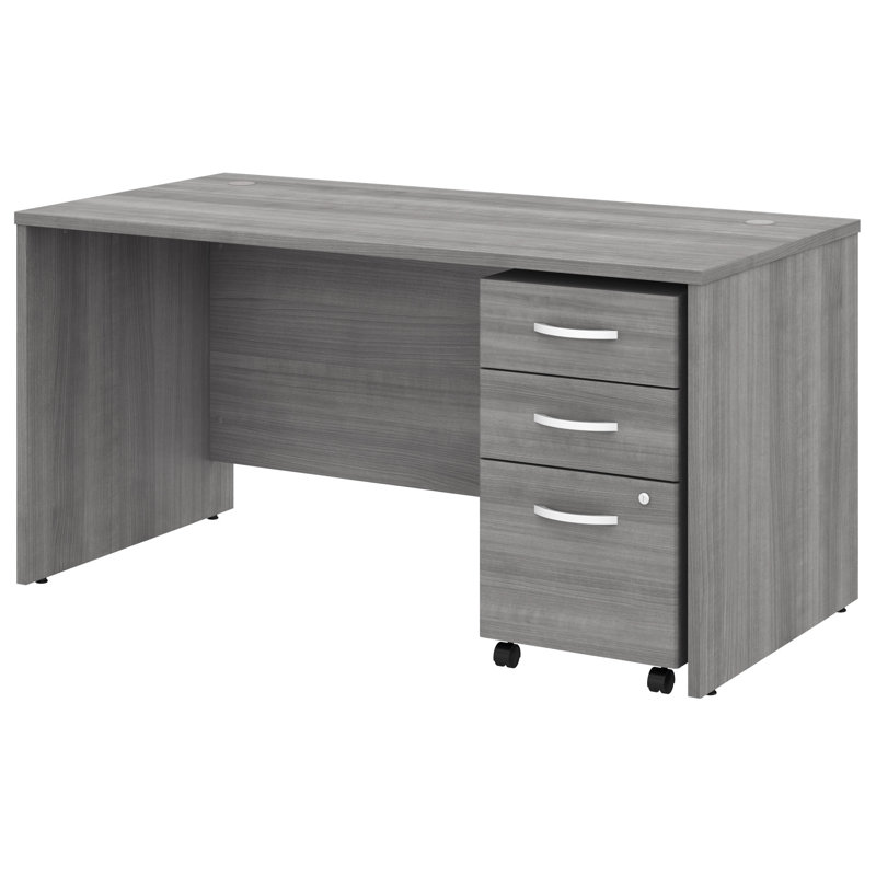 Studio C Executive Desk, Platinum Gray, 29.84" H x 59.45" W x 29.37" D