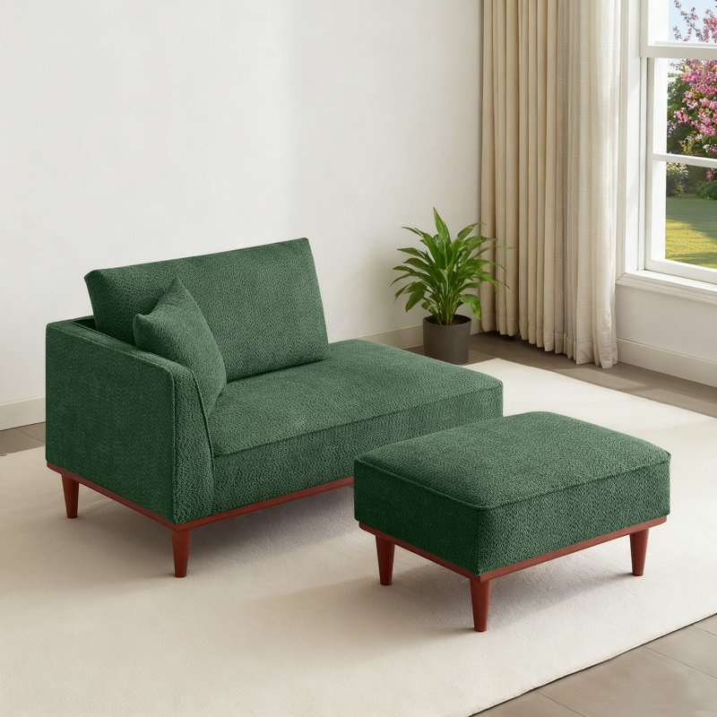 Lounges Chaise+Ottoman, Green