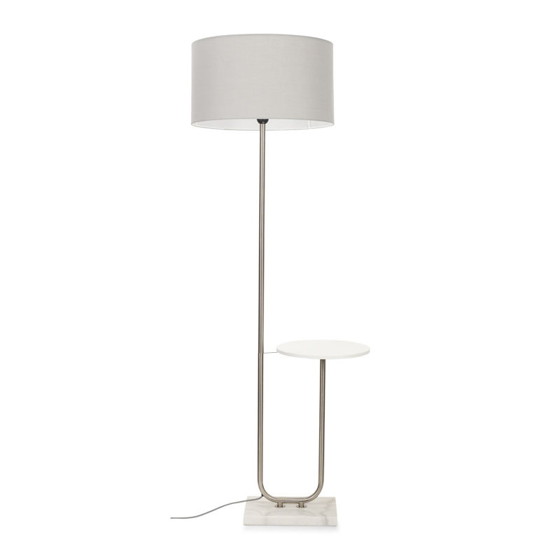 132.5cm Chrome Arched Floor Lamp, Grey