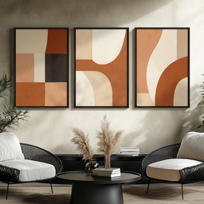 Framed Canvas wall Art, Vintage Abstract Wall pirnts for Bedroom