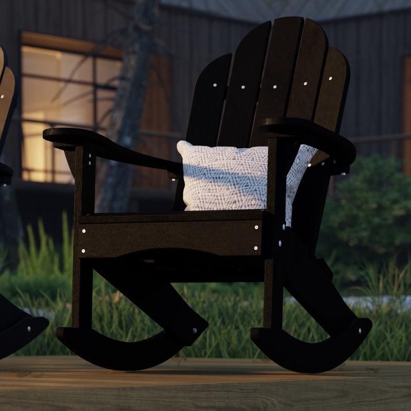 Chaise berçante classique Adirondack, Noir
