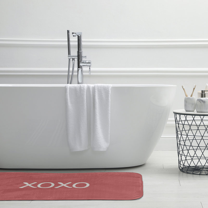 Tapis de salle de bain Maroon Xoxo, Rose, L 21 po x L 34 po