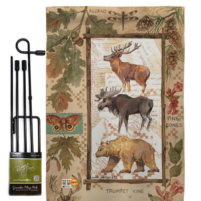 Double Sided 18.5 in. H x 13 in. W Polyester Flag set