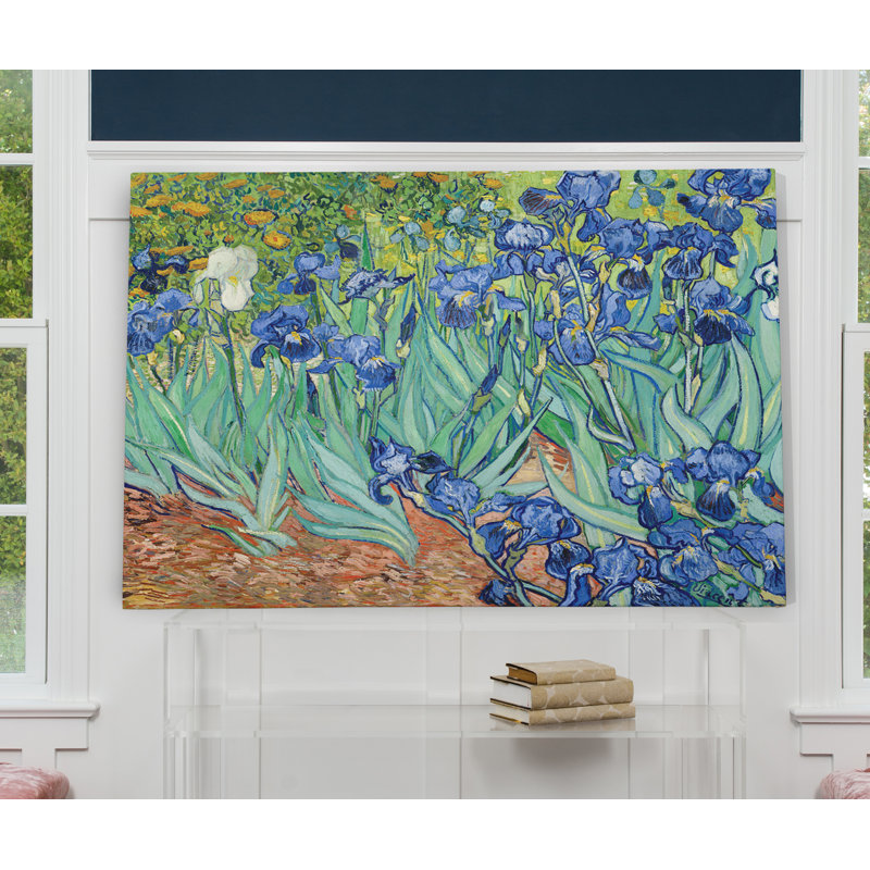 " Irises " by Vincent Van Gogh Painting Print, 36" H x 48" W x 1.5" D