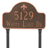 Fleur de Lis 2-Line Lawn Address Sign