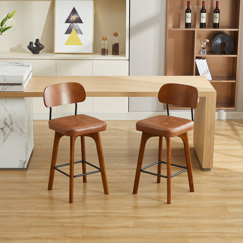 Tabouret de comptoir pivotant Ikhlas (ensemble de 2), Tabouret de comptoir (siège d'une hauteur de 26 p, 2