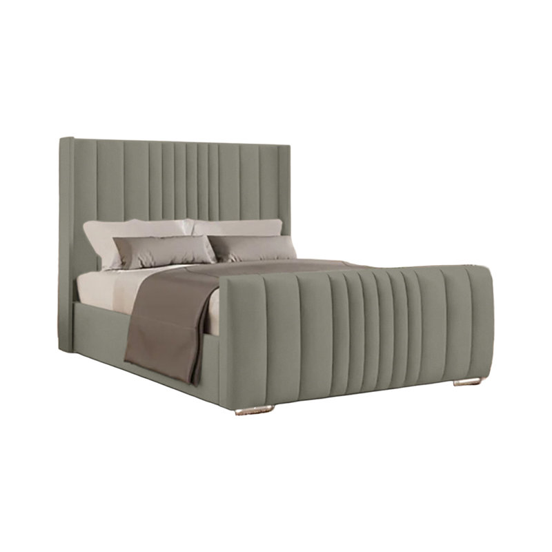 Schwamm Upholstered Bed Frame, Single (3'), Asphalt