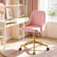 Ensemble de bureau à domicile et de chaises, bureau d'ordinateur carré blanc avec ensemble de chaises pivotantes en velours, bureau de jeu et chaise de travail en velours à hauteur réglable, poste de travail multi-paquets à charge statique 490 LBS, ensemble de bureau de fauteuil roulant