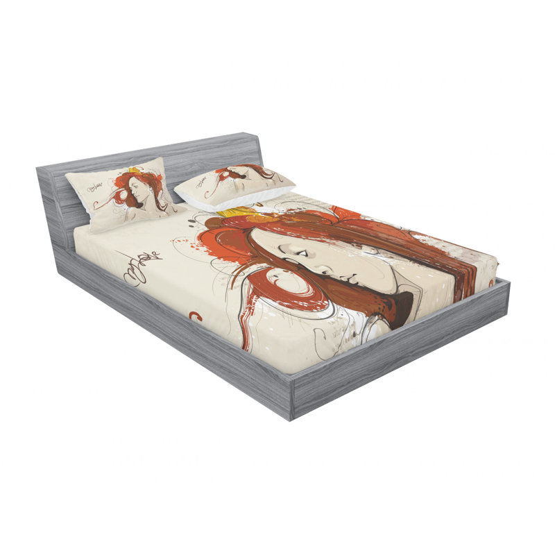 Ensemble de draps en grunges pour femmes, Ensemble de drap pour grand lit avec drap-housse