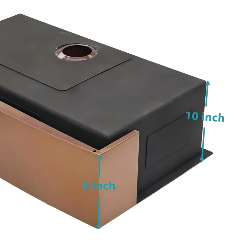 Évier avant à tablier en or rose 30 pouces, acier inoxydable T304 de calibre 16, surface non poreuse, avec grille de séchage et bosses à pinces,
