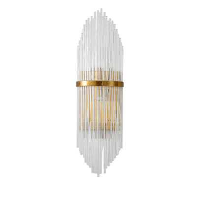 Transitional 2 Light Glass Rod Wall Sconce