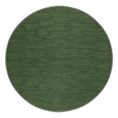 Machine Washable Solid Green Area Rug