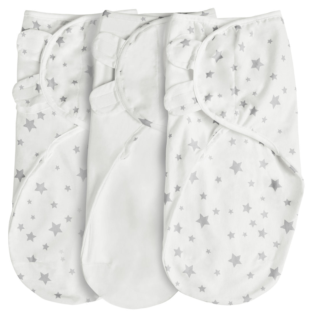 Silentnight Safe Nights Breathable 100% Soft Cotton Baby Swaddle - Pack Of 3