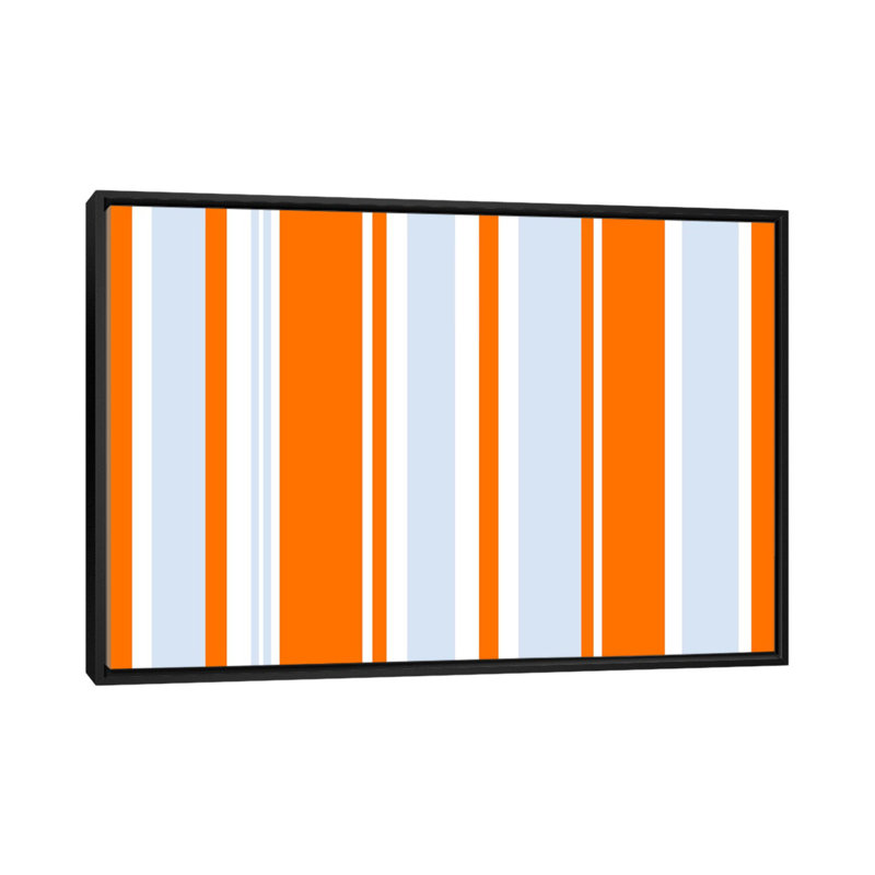 Falsterbo " Striped Grand Prix Baby ", 18" H x 26" W x 1.5" D, Black Framed Canvas, No Mat