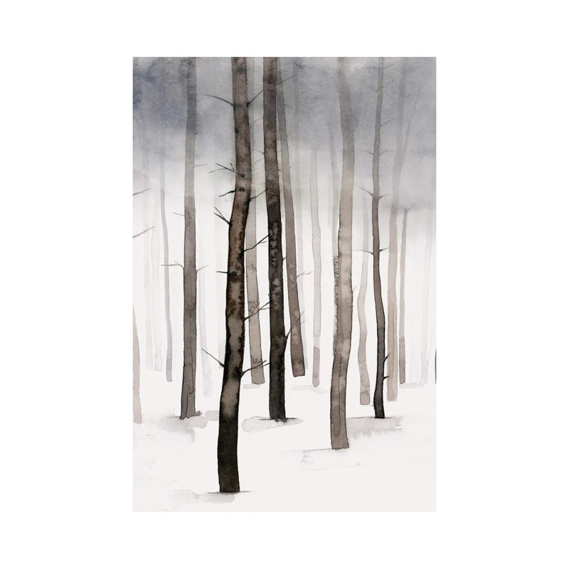 Hazy Winter Walk II by Grace Popp - Wrapped Canvas Painting, 66.04 cm H x 45.72 cm W